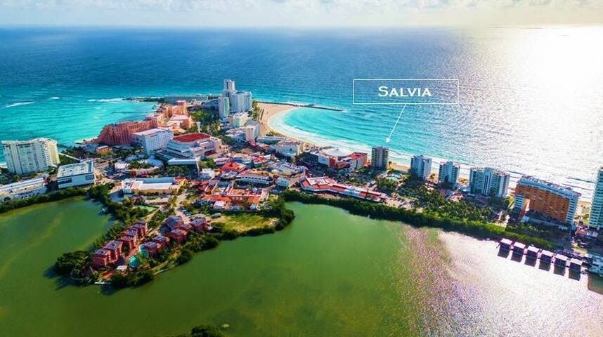We are located on the world famous Cancun Beach right on the sand at The Salvia!