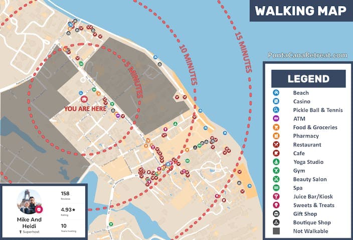 Use our custom walking map designed to show our guests just how close to everything they will get to stay.