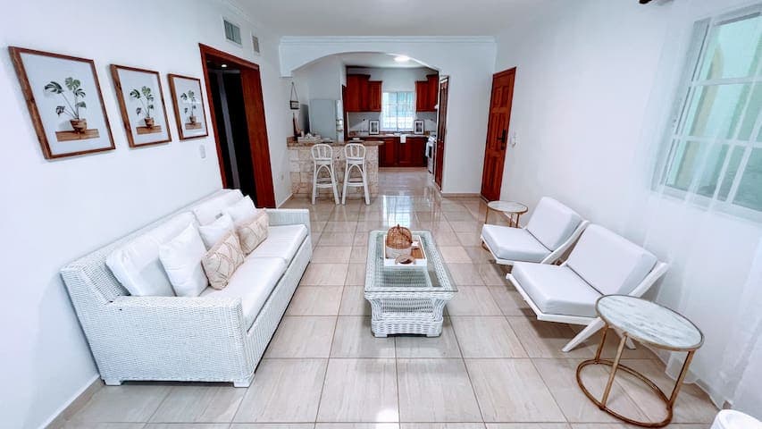 The spacious, open living space is a perfect place to unwind and relax during your stay.