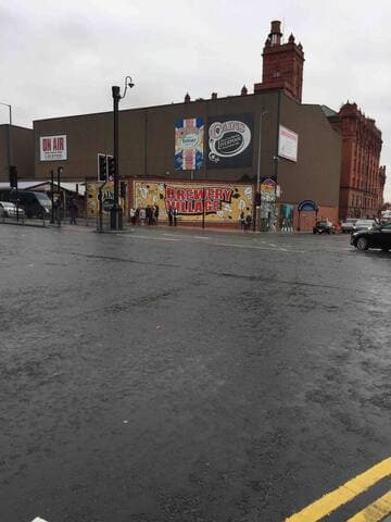 Cains Brewery Village a 12 minute walk from the boat.