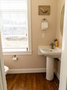 This is the half bath in the upper floor.
