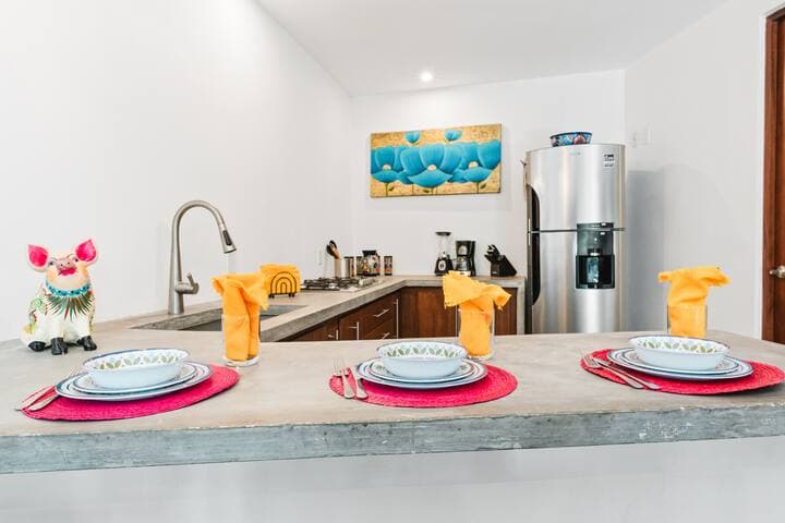 Stylish condo on the pool, near beach at Casa Yaka