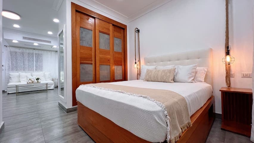 Rest and relax on your comfortable bed after a day of making the most of this vacation paradise.