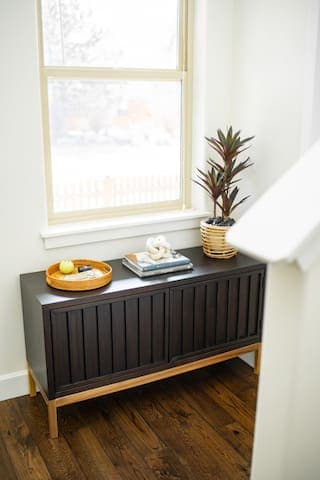 The entryway with some treats for your pups.