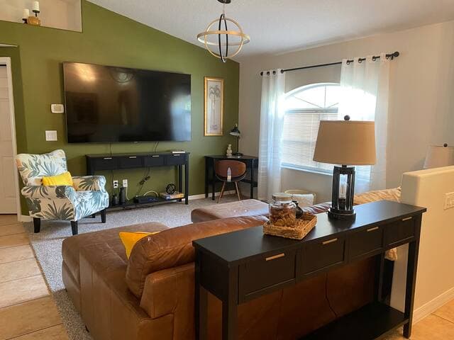 Sit back and relax and enjoy cable tv or streaming on this 85 inch television. Plenty of room for everyone.