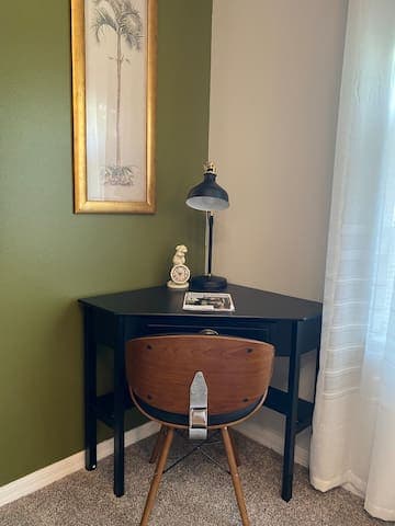 Dedicated workspace for those who are working while staying with us! Super fast WiFi will keep you connected on those Zoom calls as well