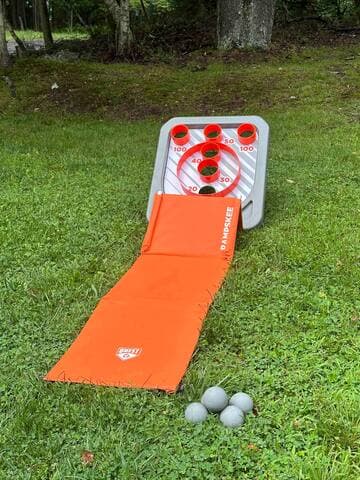 This outdoor skeeball set is fun for the whole family!