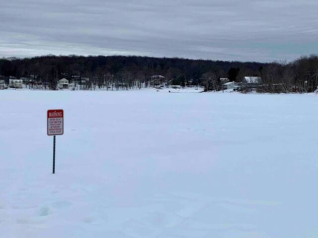 Snow covered lake - in winter when the lakes freeze guests can use them for ice skating and ice fishing