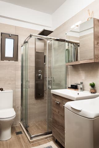 Our bathroom offers an escape from the world, where relaxation and rejuvenation take center stage. From the fixtures to the plush towels, every detail has been thoughtfully curated for your comfort.