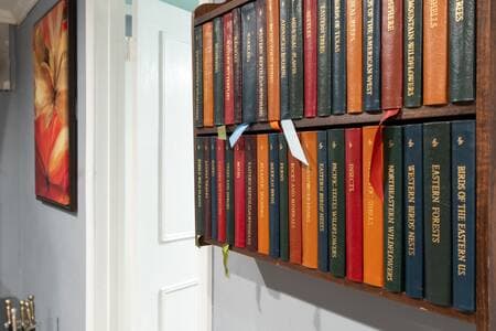 Bookshelf | Local Flora & Fauna Bookshelf features books about North American flora and fauna, perfect for nature enthusiasts.